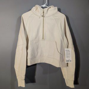 NWT Lululemon Scuba Oversized Half Zip Hoodie Gold Zip Bone M/L